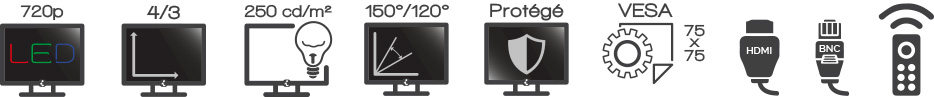 Ecran iPURE 15'' Video surveillance Protégé