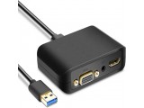 USB vers HDMI+VGA